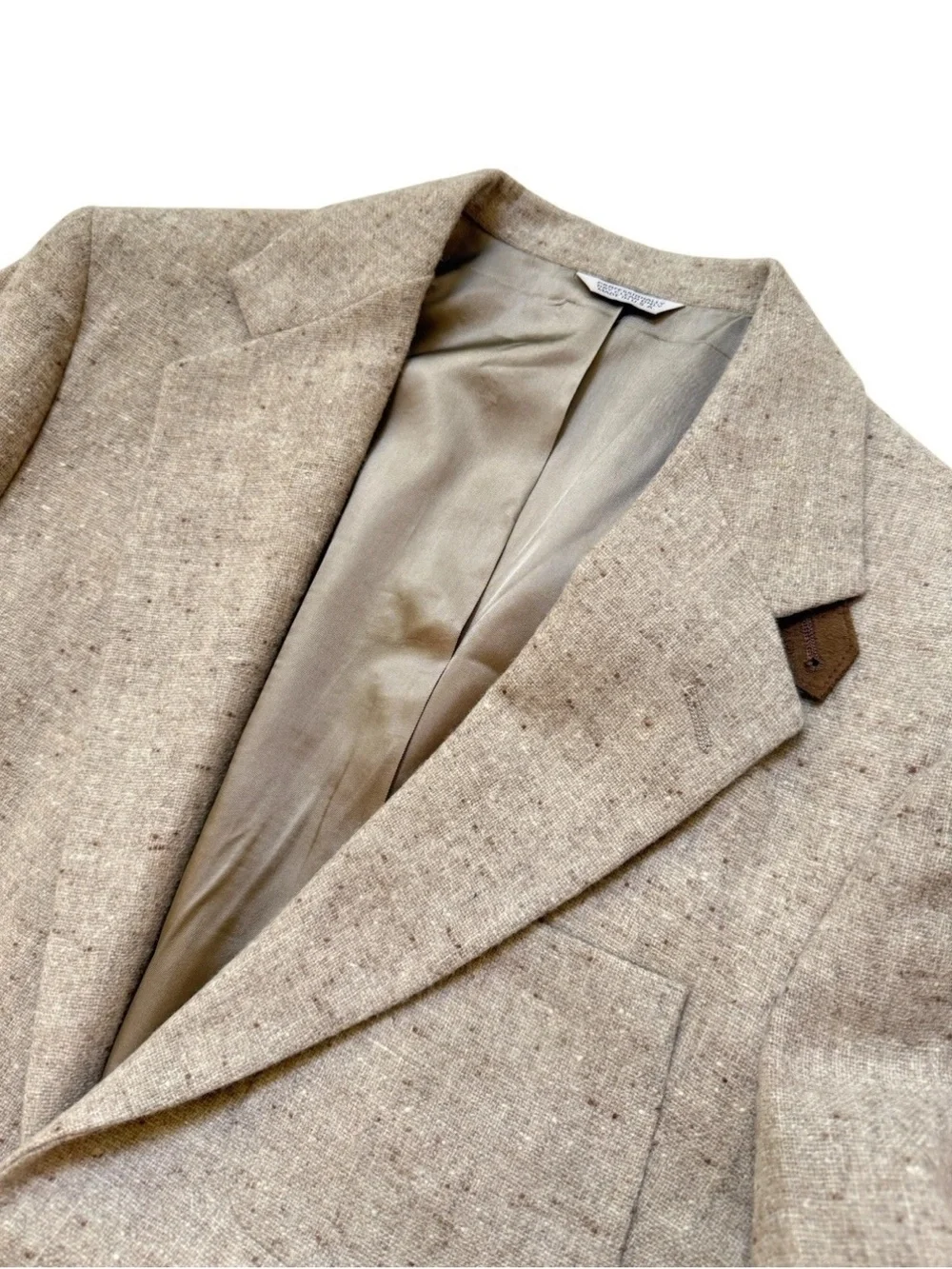 Hunt Valley Vintage Sport Coat Wool Tweed Blazer with Brown Elbow Patche Sz 38S